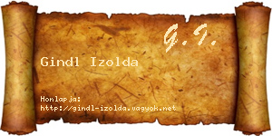 Gindl Izolda névjegykártya